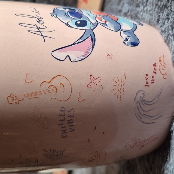 NWT Pink  and Blue Stitch Mug with Figurine Stirrer - Picture 7 of 12